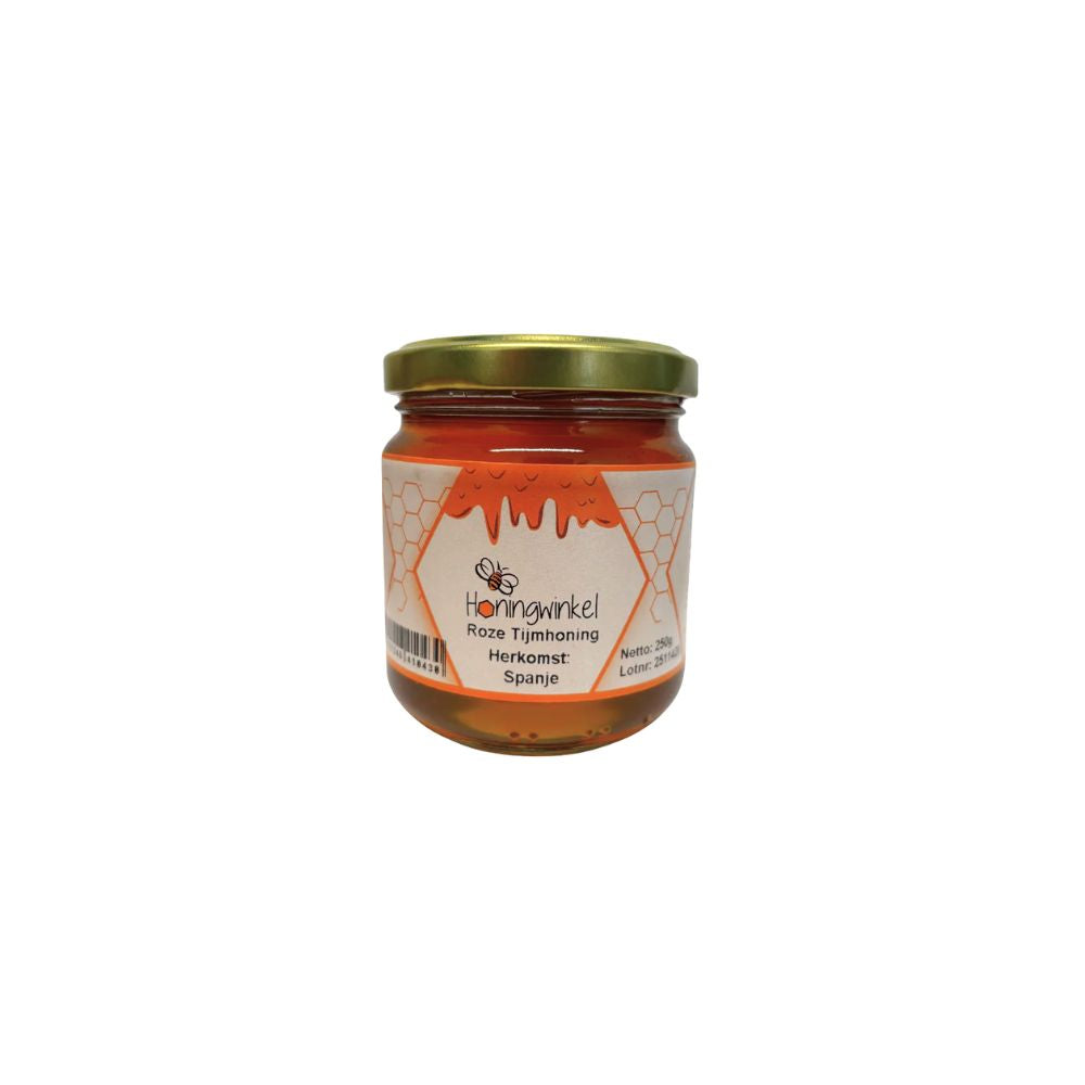 Roze tijmhoning 250g Spanje Honingwinkel (vloeibaar)