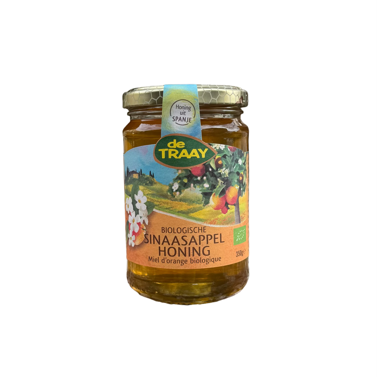 Biologische sinaasappelhoning Spanje 350g de Traay (vloeibaar)