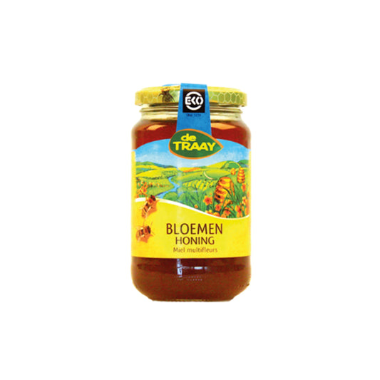 Biologische bloemenhoning 450g de Traay (vloeibaar) - Honingwinkel