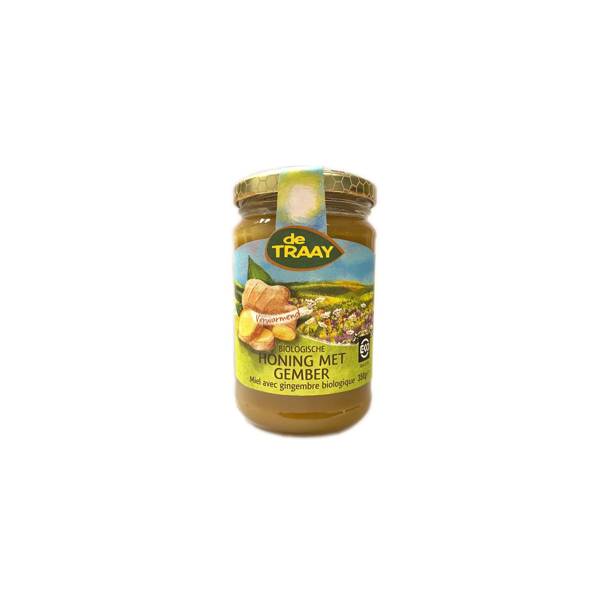 Biologische honing met gember 350g de Traay (crème) - Honingwinkel