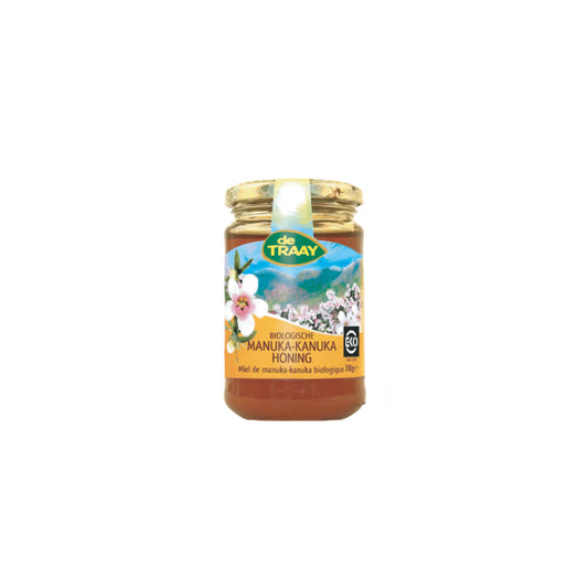 Biologische manuka-kanukahoning Nieuw-Zeeland 350g de Traay (vloeibaar) - Honingwinkel
