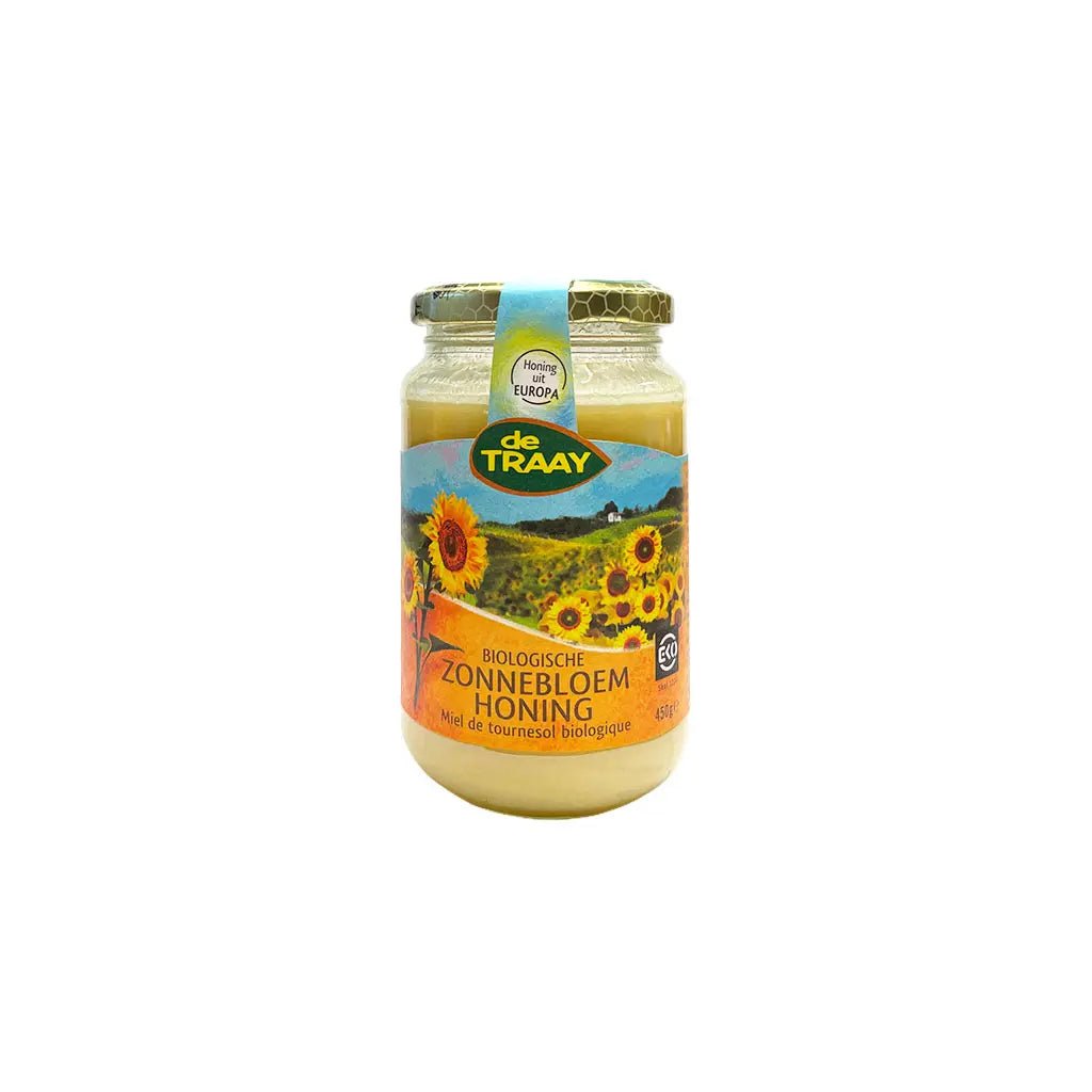 Biologische zonnebloemhoning 450g de Traay (crème) - Honingwinkel