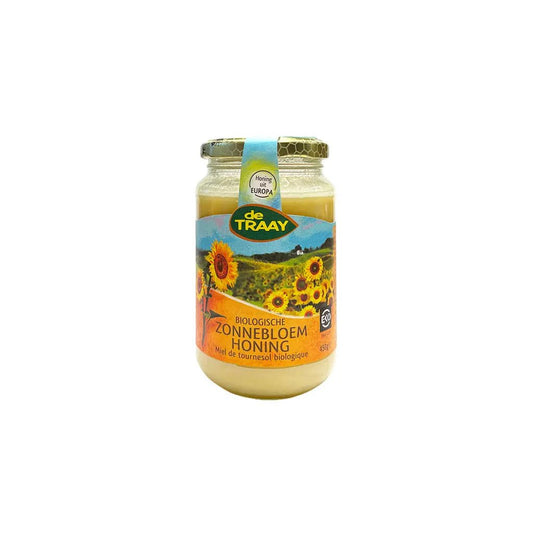 Biologische zonnebloemhoning 450g de Traay (crème) - Honingwinkel