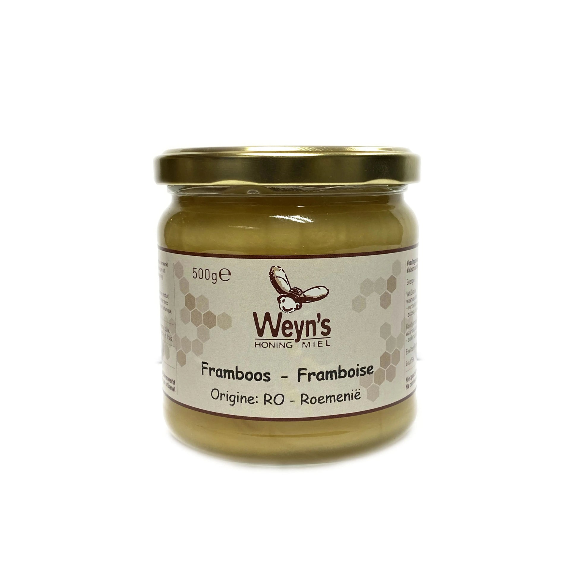 Frambooshoning Roemenië 500g Weyn's (crème) - Honingwinkel