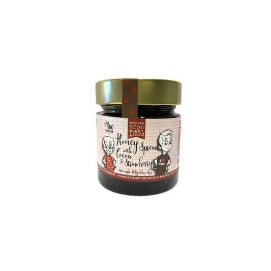 Honing beleg aardbei cacao 300g The Bee Bros - Honingwinkel