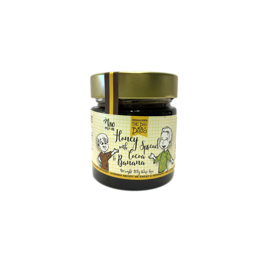 Honing beleg cacao banaan 300g The Bee Bros - Honingwinkel