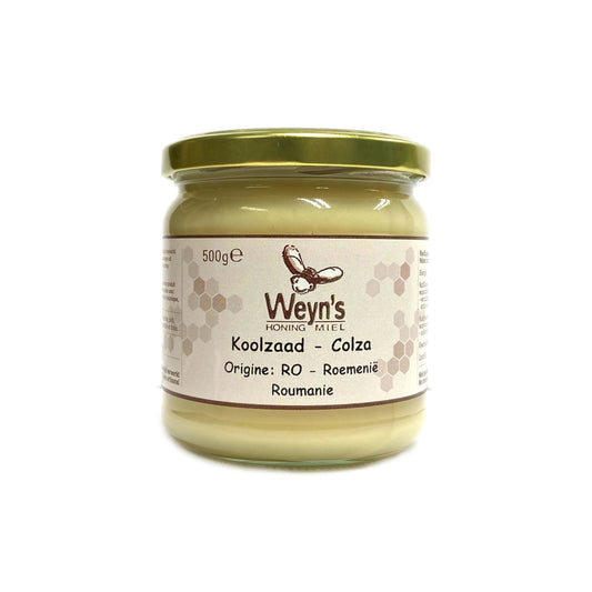 Koolzaadhoning Roemenië 500g Weyn's (crème) - Honingwinkel