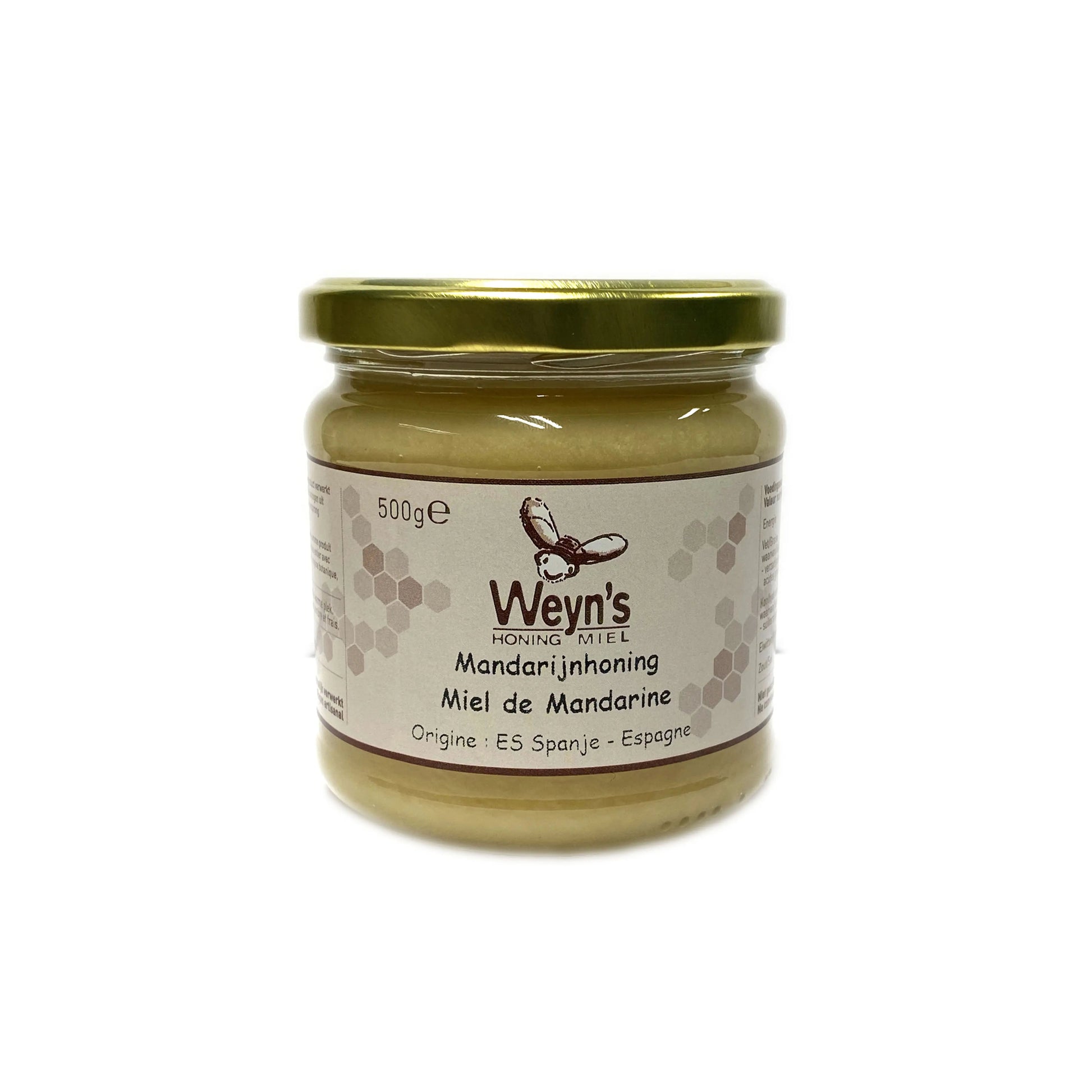 Mandarijnhoning Spanje 500g Weyn's (crème) - Honingwinkel