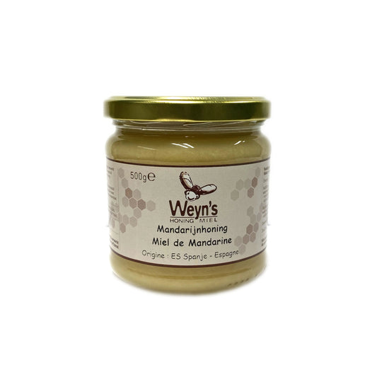 Mandarijnhoning Spanje 500g Weyn's (crème) - Honingwinkel