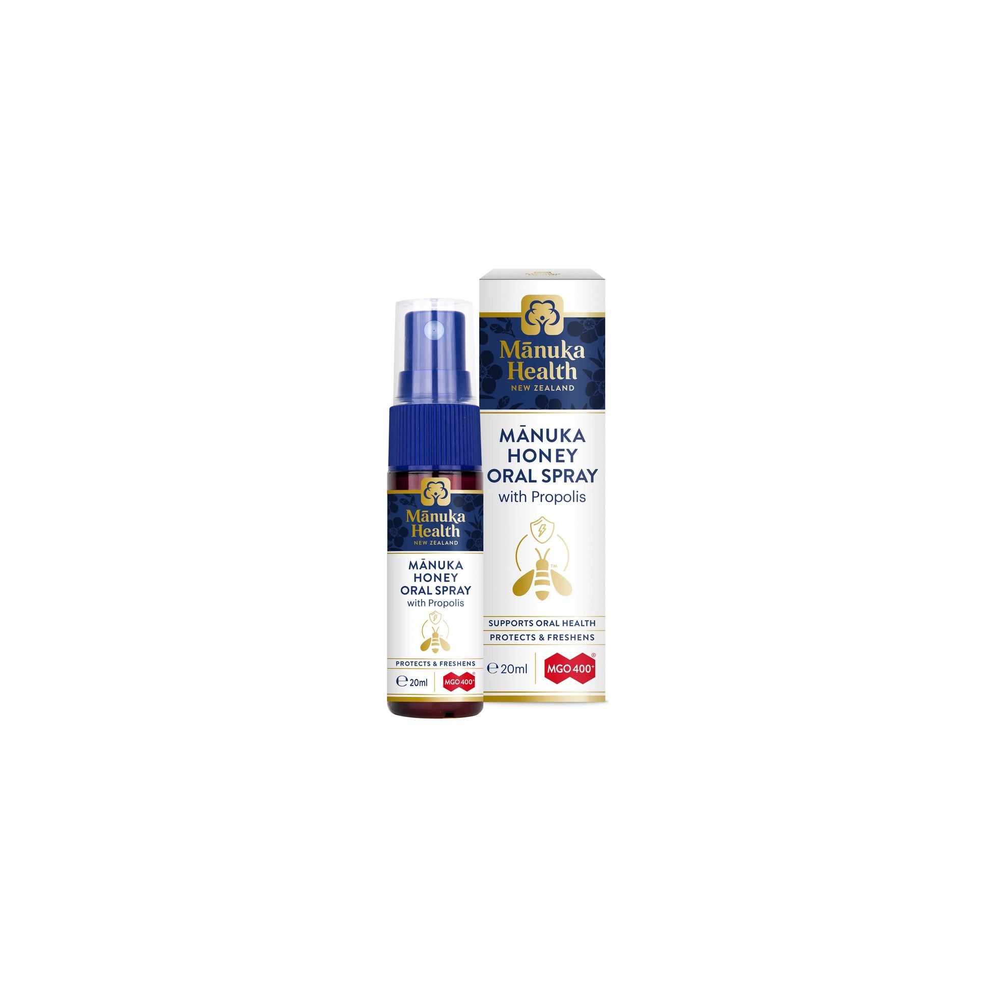 Manukahoning MGO 400+ mond spray Nieuw-Zeeland 20ml Manuka Health - Honingwinkel