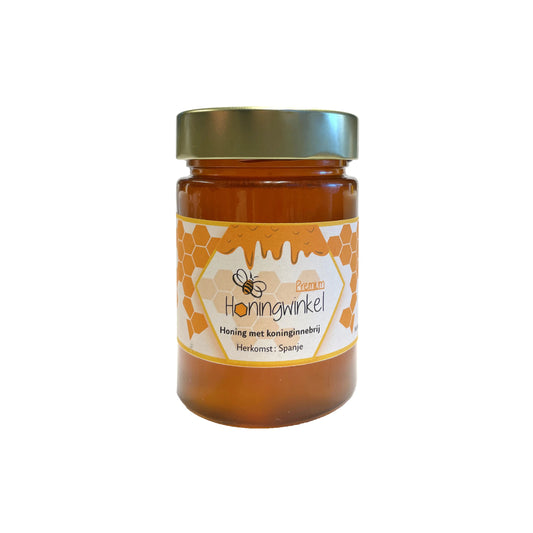 Premium honing met koninginnebrij Spanje 450g Honingwinkel (vloeibaar) - Honingwinkel