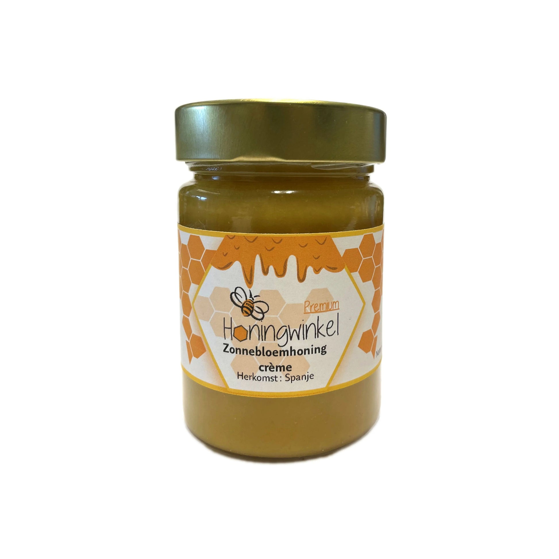 Premium zonnebloemhoning Spanje 450g Honingwinkel (crème) - Honingwinkel