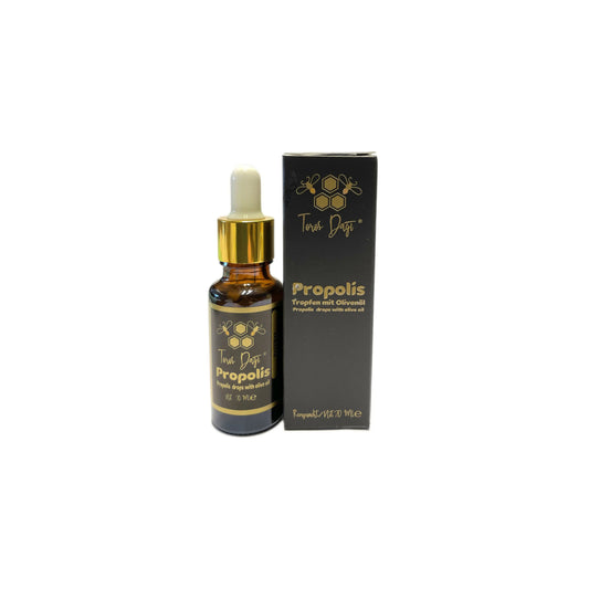 Propolis druppels (tinctuur) met olijf olie Turkije 20ml Toros daği (gebergte) alcohol vrij - Honingwinkel